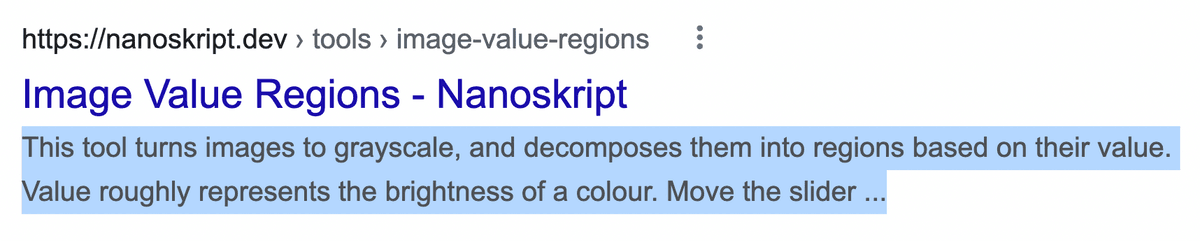 Snippet in Google Search