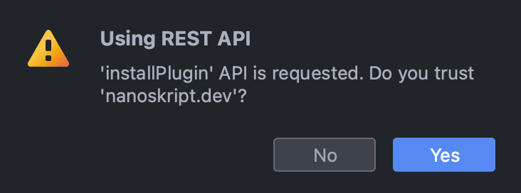 JetBrains IDE request dialog