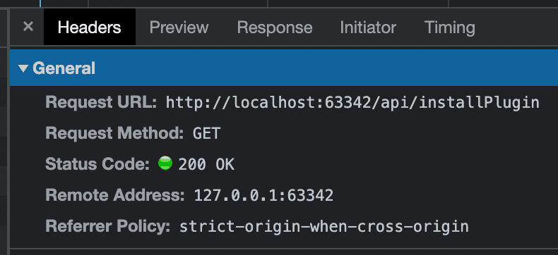 Network request to localhost